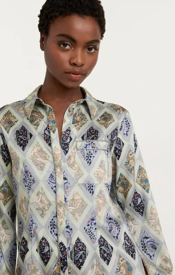 Cinq A Sept Blouses Women Diamond Sea Blanche Top Celadon Multi