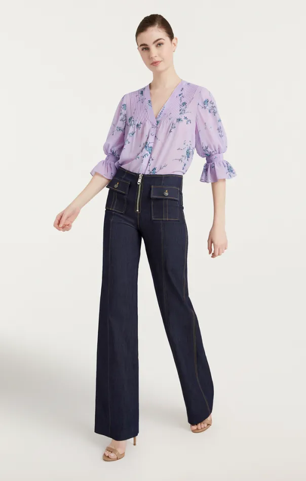 Cinq A Sept Blouses Women Jennings Top Lilac Wine Multi