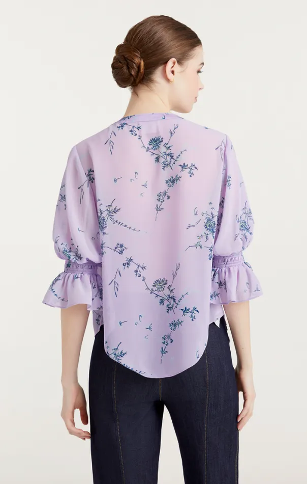 Cinq A Sept Blouses Women Jennings Top Lilac Wine Multi