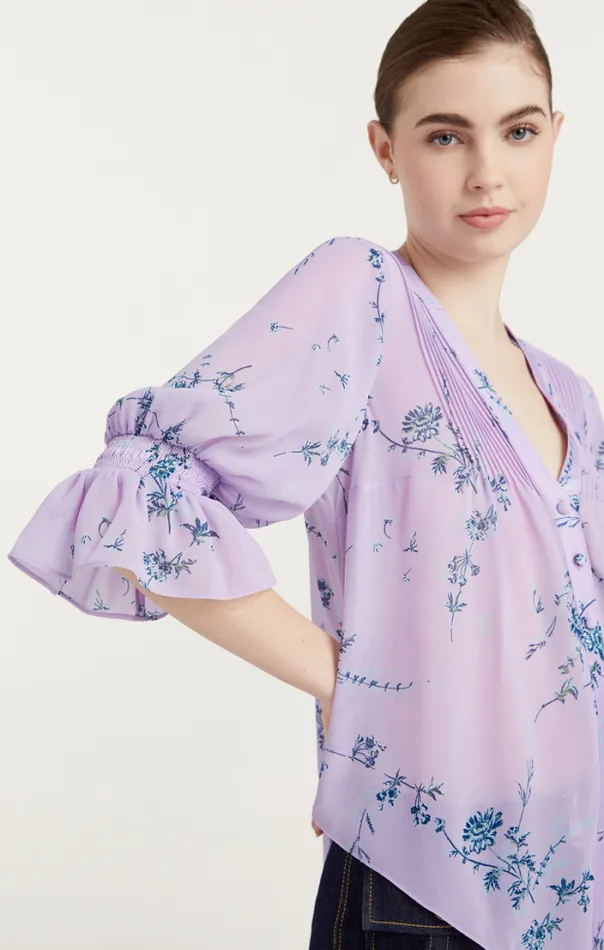 Cinq A Sept Blouses Women Jennings Top Lilac Wine Multi
