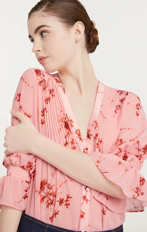 Cinq A Sept Blouses Women Jennings Top Pale Rose Multi