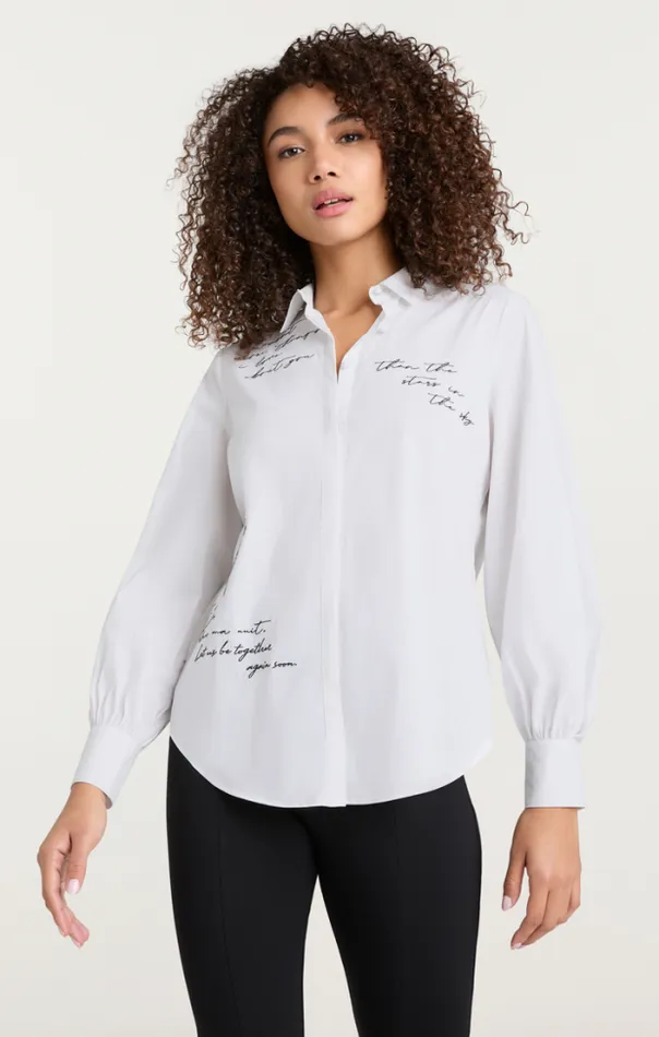 Cinq A Sept Blouses Women Mon Amour Embroidered Poplin Kandice Top Whiteblack