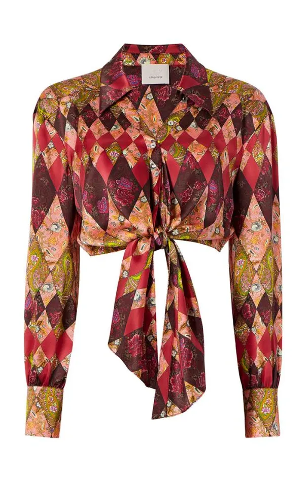 Cinq A Sept Blouses Women Thea Patchwork Christianna Top Pale Rose Multi