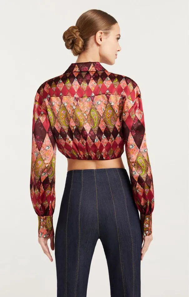 Cinq A Sept Blouses Women Thea Patchwork Christianna Top Pale Rose Multi