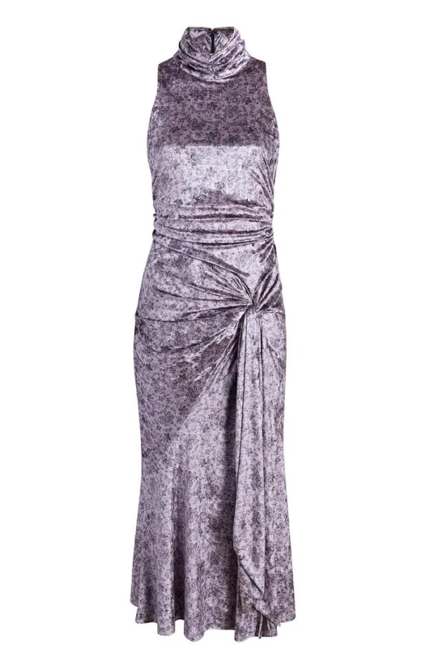 Cinq A Sept Cocktail and Evening Women Butterfly Paisley Rori Dress Lilac Multi