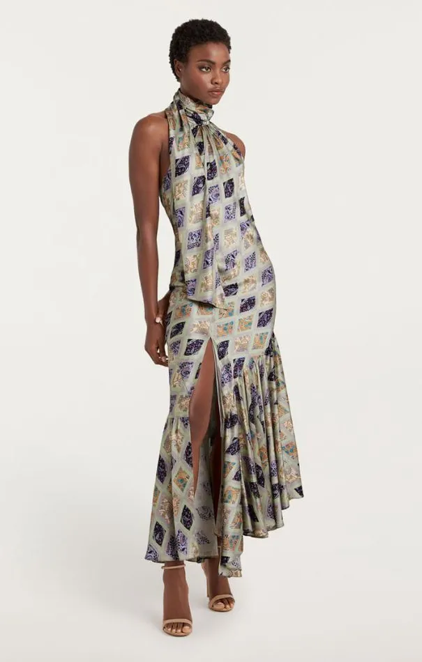 Cinq A Sept Midi Women Diamond Sea Melissa Dress Celadon Multi