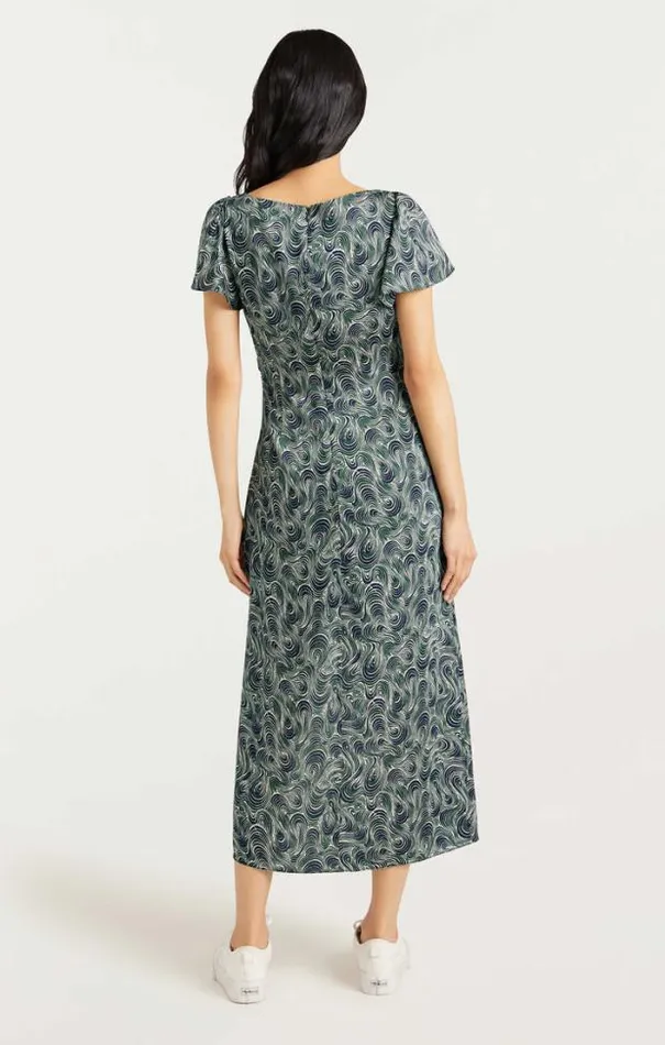 Cinq A Sept Midi Women Kacydie Dress Dark Emerald Multi