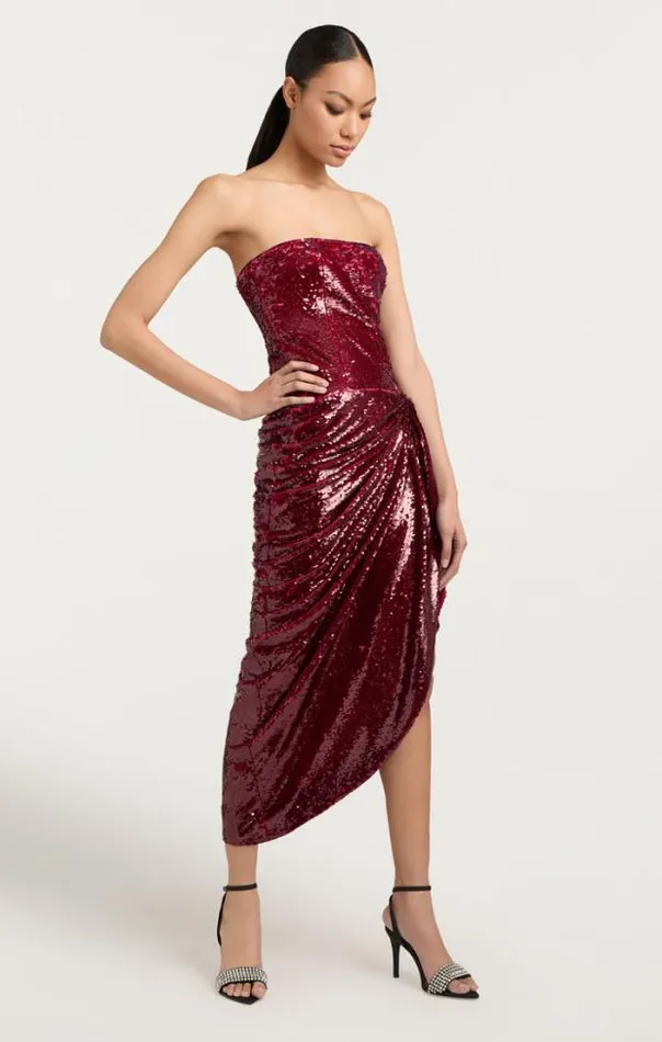Cinq A Sept Midi Women Shea Dress Oxblood
