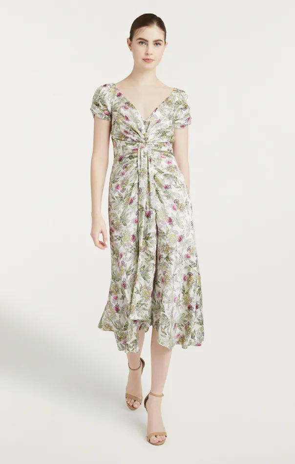 Cinq A Sept Midi Women Walker Dress Ivory Multi