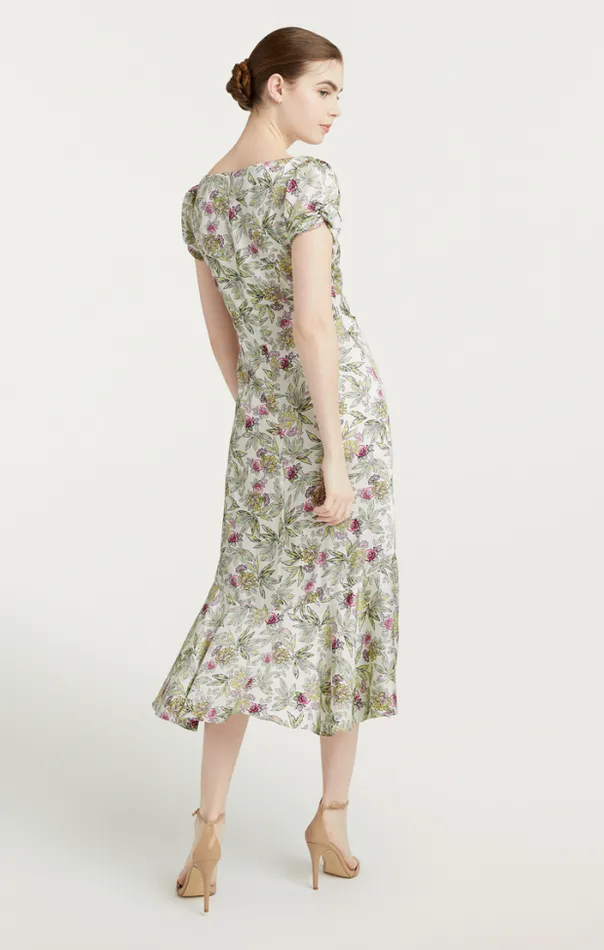 Cinq A Sept Midi Women Walker Dress Ivory Multi
