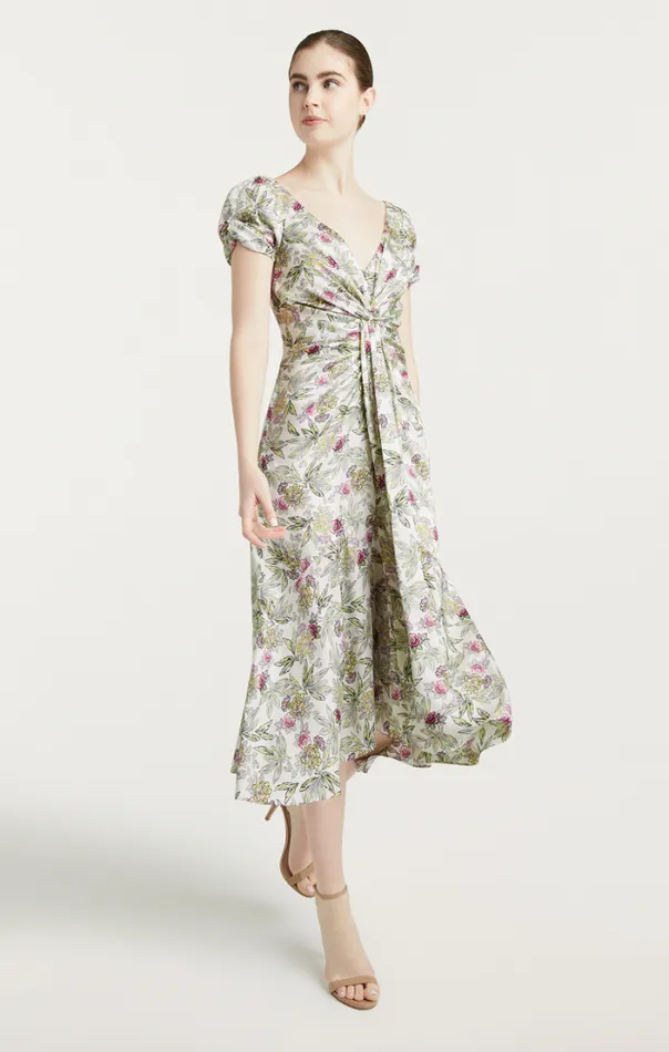 Cinq A Sept Midi Women Walker Dress Ivory Multi