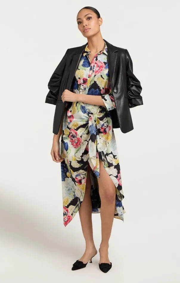 Cinq A Sept Midi Women Wildwood Flower Jacey Dress Black Multi
