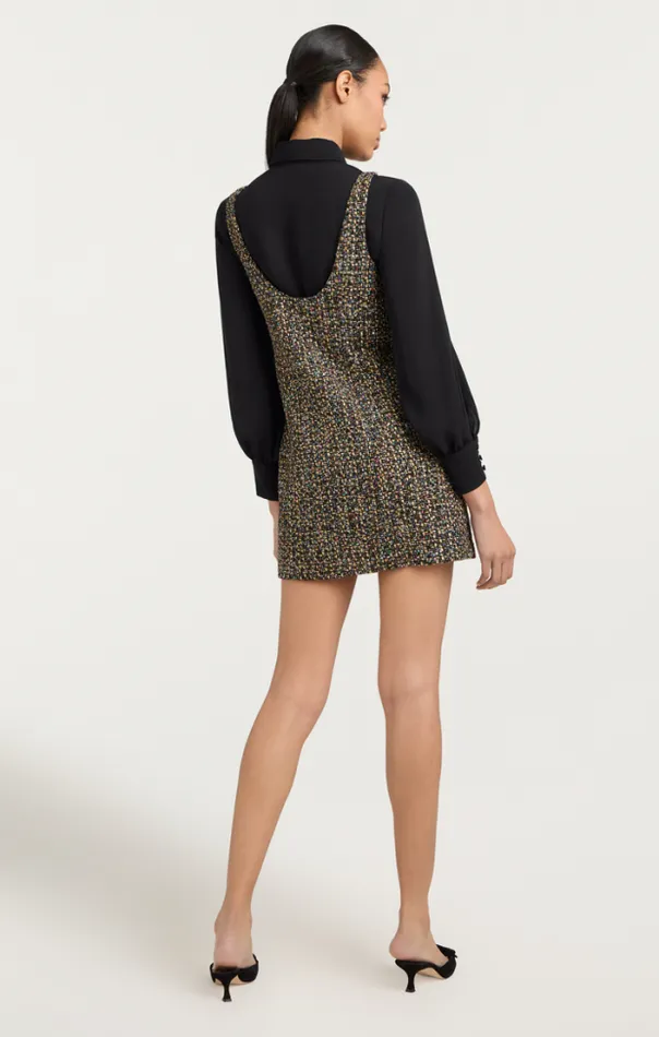 Cinq A Sept Mini Women Confetti Tweed Florianna Dress Black Multi