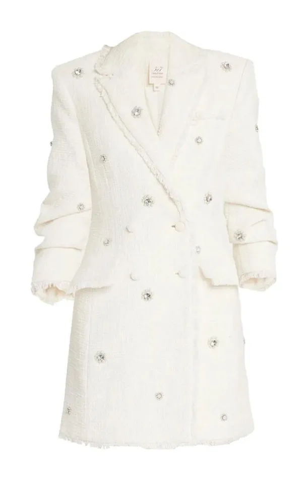 Cinq A Sept Mini Women Pearl Embellished Double Breasted Joel Dress Gardenia