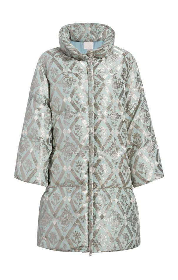 Cinq A Sept Outerwear Women Diamond Floral Hallie Puffer Celestial Blue
