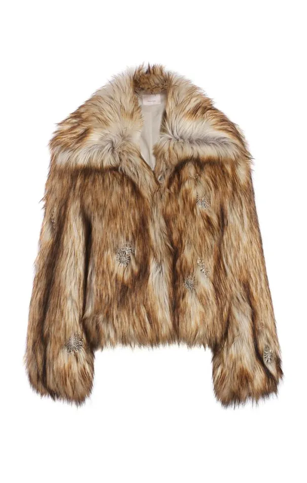 Cinq A Sept Outerwear Women Embellished Short Tenley Coat Natural
