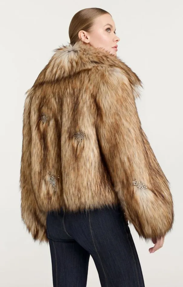 Cinq A Sept Outerwear Women Embellished Short Tenley Coat Natural