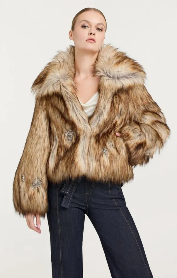 Cinq A Sept Outerwear Women Embellished Short Tenley Coat Natural