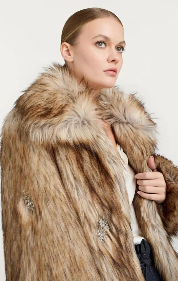 Cinq A Sept Outerwear Women Embellished Short Tenley Coat Natural
