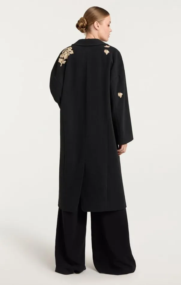Cinq A Sept Outerwear Women Rose Embellished Gravis Coat Black