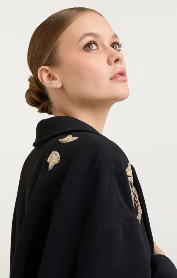 Cinq A Sept Outerwear Women Rose Embellished Gravis Coat Black