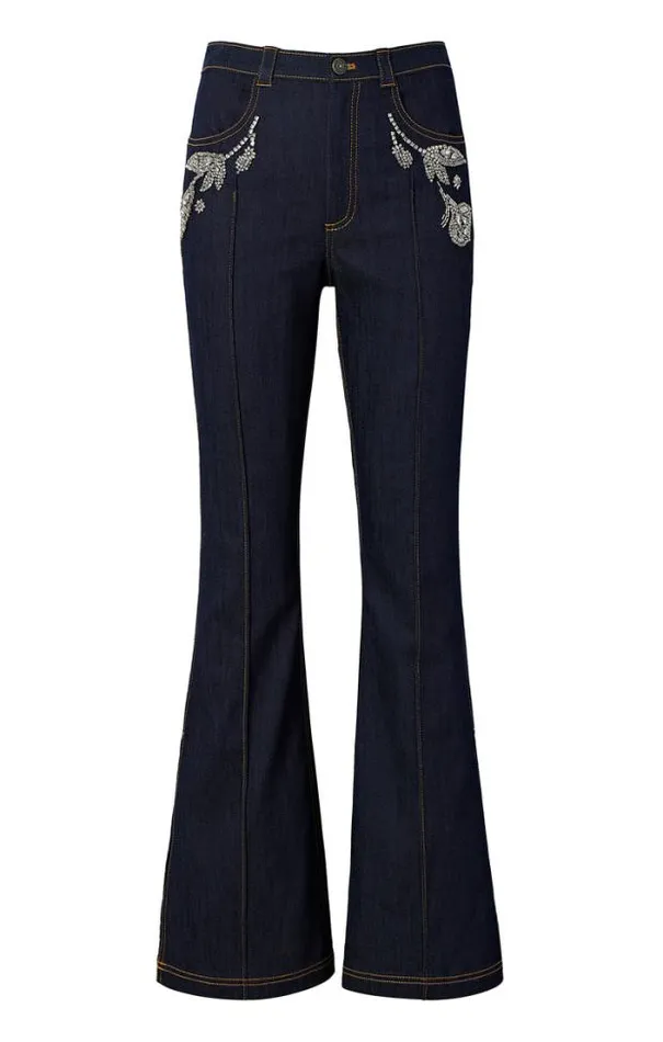 Cinq A Sept Pants Women Crystal Floral Haylie Pant Indigo
