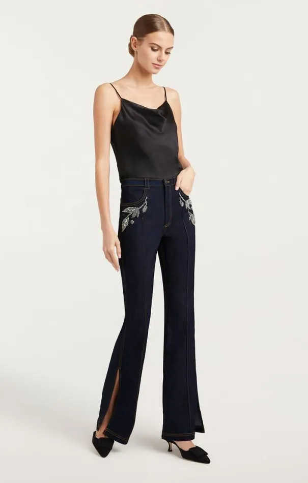 Cinq A Sept Pants Women Crystal Floral Haylie Pant Indigo