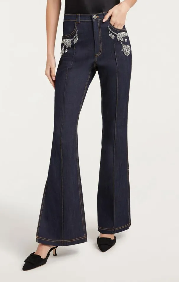 Cinq A Sept Pants Women Crystal Floral Haylie Pant Indigo
