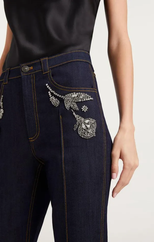 Cinq A Sept Pants Women Crystal Floral Haylie Pant Indigo