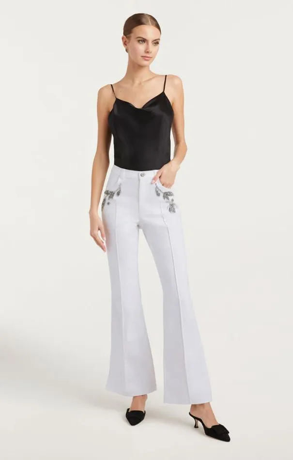 Cinq A Sept Pants Women Crystal Floral Haylie Pant White