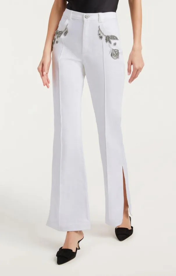 Cinq A Sept Pants Women Crystal Floral Haylie Pant White
