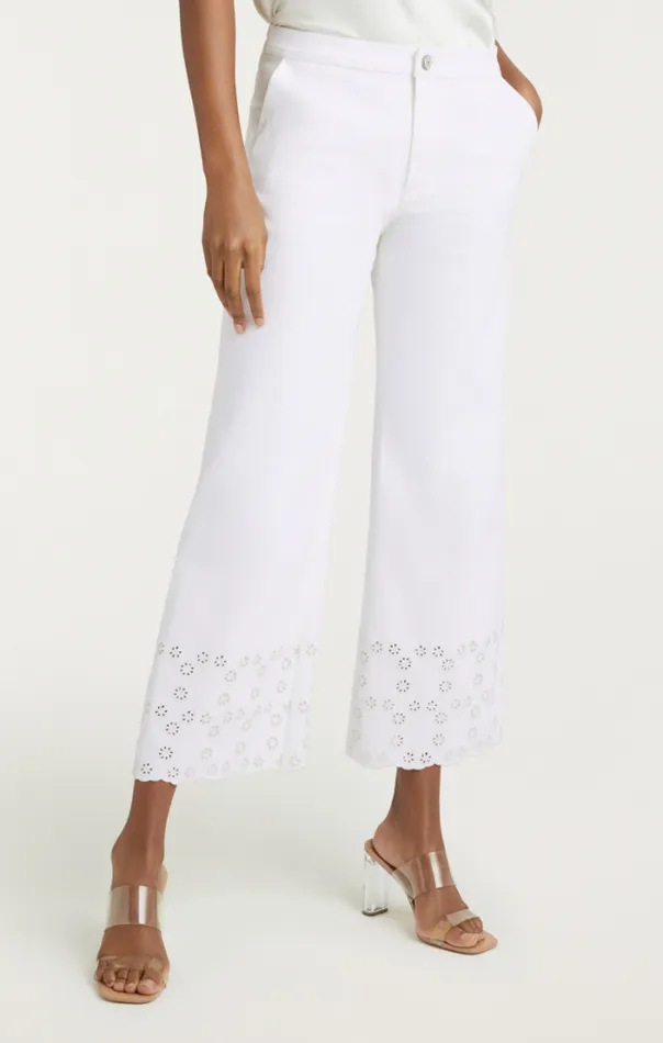 Cinq A Sept Pants Women Floral Eyelet Amelia Pant White