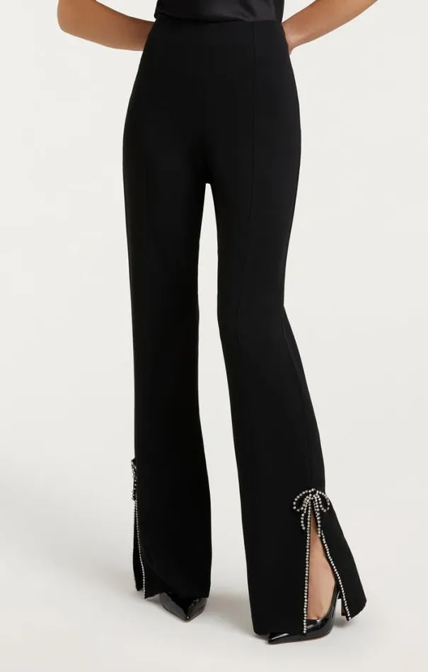 Cinq A Sept Pants Women Rhinestone Bow Kali Pant Black