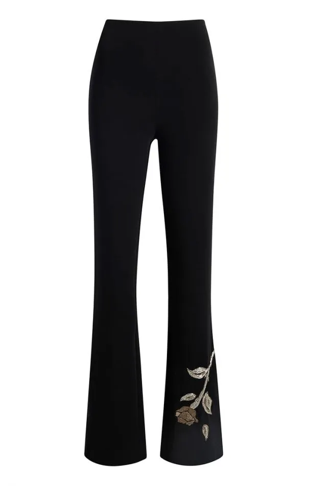 Cinq A Sept Pants Women Rose Embellished Eva Pant Black