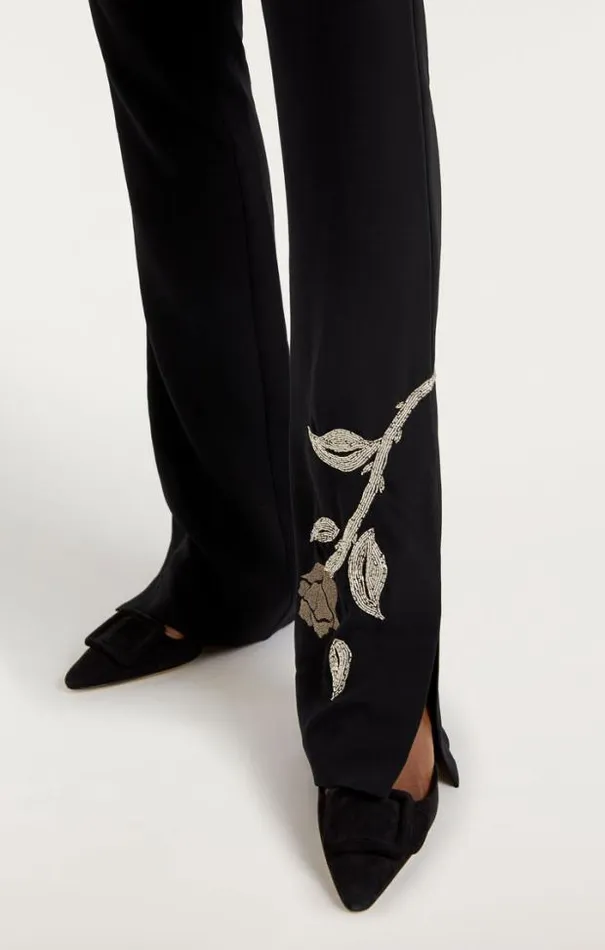 Cinq A Sept Pants Women Rose Embellished Eva Pant Black