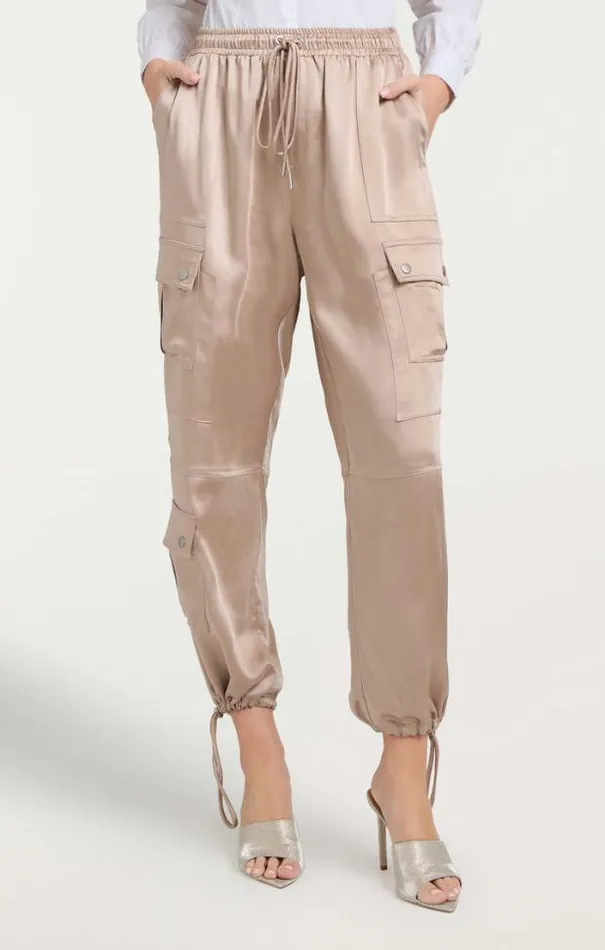 Cinq A Sept Pants Women Satin Nitsan Parachute Pant Oyster