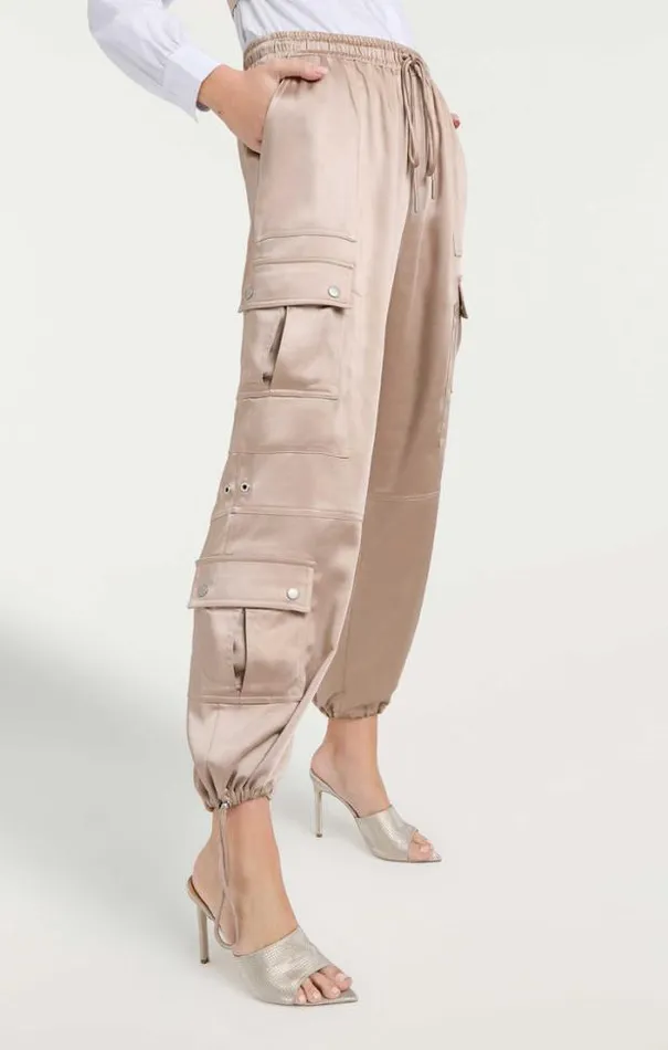 Cinq A Sept Pants Women Satin Nitsan Parachute Pant Oyster