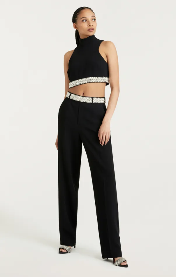 Cinq A Sept Pants Women Stacked Jewelry Embellished Collins Pant Black