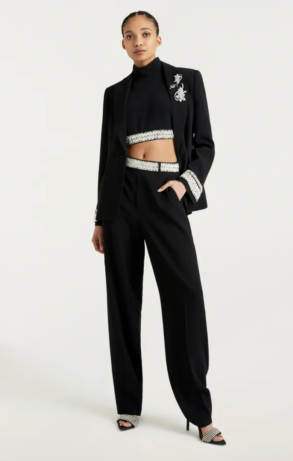 Cinq A Sept Pants Women Stacked Jewelry Embellished Collins Pant Black