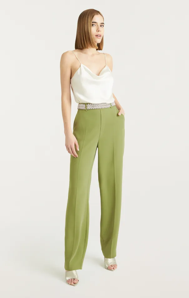 Cinq A Sept Pants Women Stacked Jewelry Embellished Collins Pant Moss