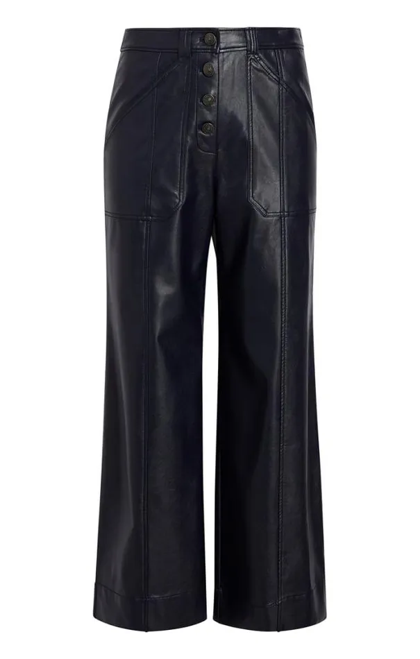 Cinq A Sept Pants Women Vegan Leather Benji Pant Navy
