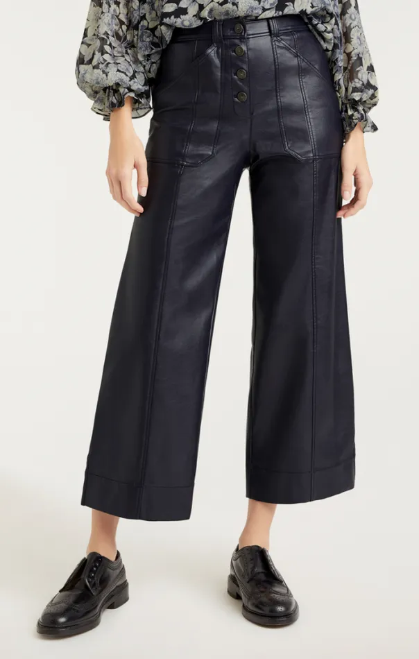 Cinq A Sept Pants Women Vegan Leather Benji Pant Navy