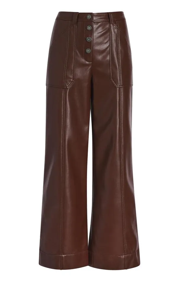 Cinq A Sept Pants Women Vegan Leather Benji Pant Tobacco
