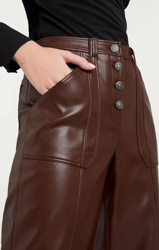 Cinq A Sept Pants Women Vegan Leather Benji Pant Tobacco