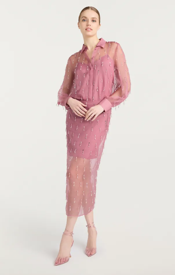 Cinq A Sept Skirts Women Crystal Teardrop Marta Skirt Faded Violet