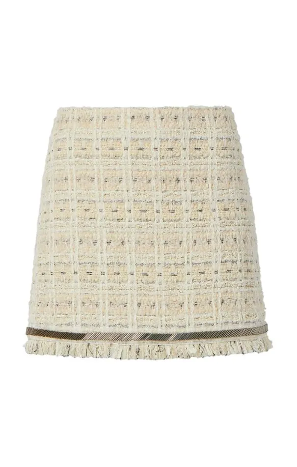 Cinq A Sept Skirts Women Metallic Beaded Doris Skirt Ivory