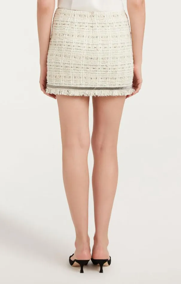 Cinq A Sept Skirts Women Metallic Beaded Doris Skirt Ivory