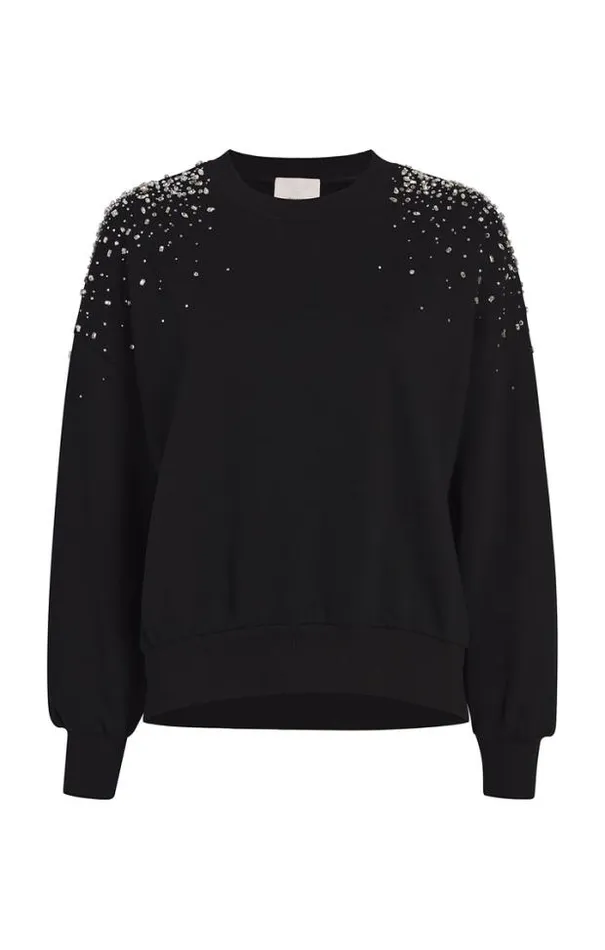 Cinq A Sept Sweaters and Knits Women Crackle Rhinestone Embellished Brandy Pullover Black Cinq A Sept Sweaters and Knits Women Crackle Rhinestone Embellished Brandy Pullover Black