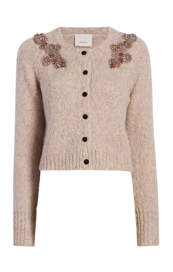 Cinq A Sept Sweaters and Knits Women Diamond Daisies Millie Cardigan Oyster