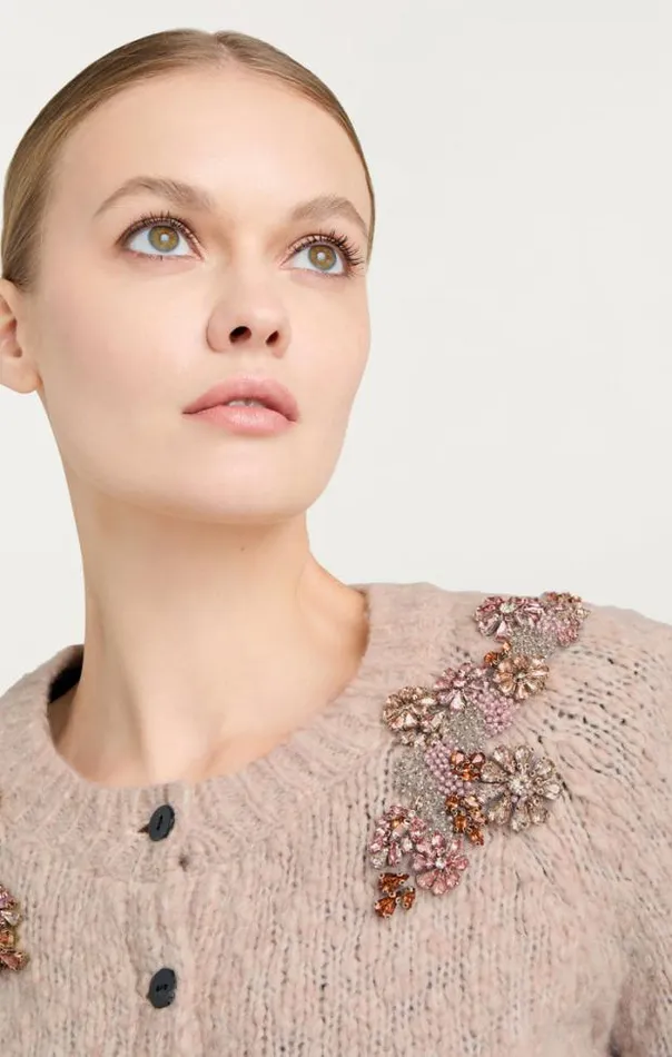 Cinq A Sept Sweaters and Knits Women Diamond Daisies Millie Cardigan Oyster